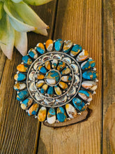 Load image into Gallery viewer, Navajo Sterling Silver And Multi Stone Spice Pendant Pin Signed