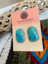 Load image into Gallery viewer, Navajo Sterling Silver &amp; Royston Turquoise Stud Earrings