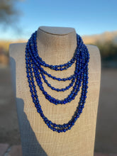 Load image into Gallery viewer, Navajo Hand Strung Natural Lapis beaded necklaces