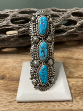 Load image into Gallery viewer, Navajo Turquoise And Sterling Silver Statement Ring Sz 10