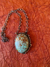 Load image into Gallery viewer, Navajo Sterling Silver &amp; Number 8 Turquoise Necklace