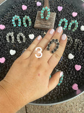 Load image into Gallery viewer, Handmade Sterling Silver Adjustable Horseshoe Rings Signed Nizhoni