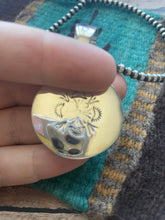 Load image into Gallery viewer, Navajo Multi Stone Inlay &amp; Sterling Silver Circle Pendant