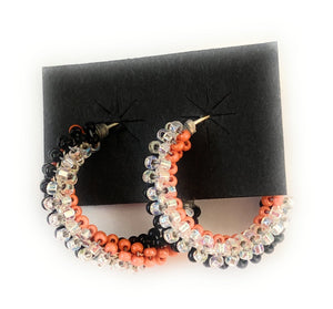 Navajo Handmade Beaded Hoop Earrings