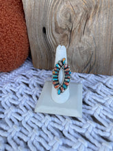 Load image into Gallery viewer, Navajo Double Swirl Spice And Sterling Silver Ring Signed