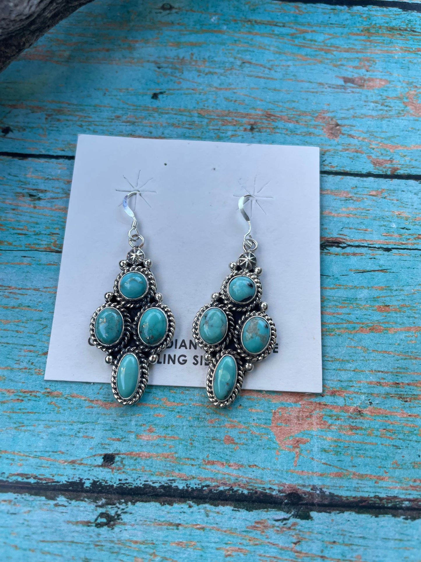 Navajo Sterling Silver And Turquoise Dangles