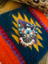 Load image into Gallery viewer, Old Pawn Vintage Zuni Multi Stone &amp; Sterling Silver Inlay Thunderbird Pin/Pendant