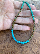 Load image into Gallery viewer, Navajo Multi Turquoise &amp; Sterling Silver Beaded 16 Inch Necklace