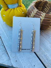 Load image into Gallery viewer, Navajo Sterling Silver Hand Stamped Dangle Earrings