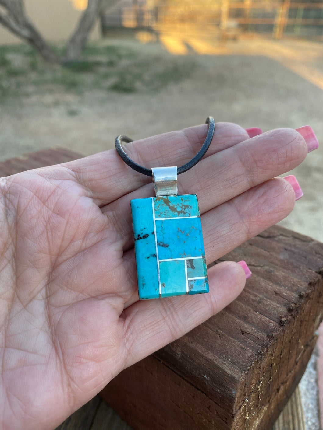 OLD PAWN Inlay Turquoise necklace