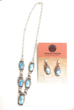 Load image into Gallery viewer, Navajo Sterling Silver &amp; Golden Hills Turquoise Lariat Necklace Set