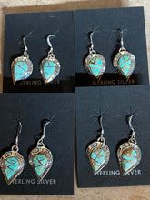 Load image into Gallery viewer, Turquoise &amp; Sterling Silver Drop Dangle Earrings