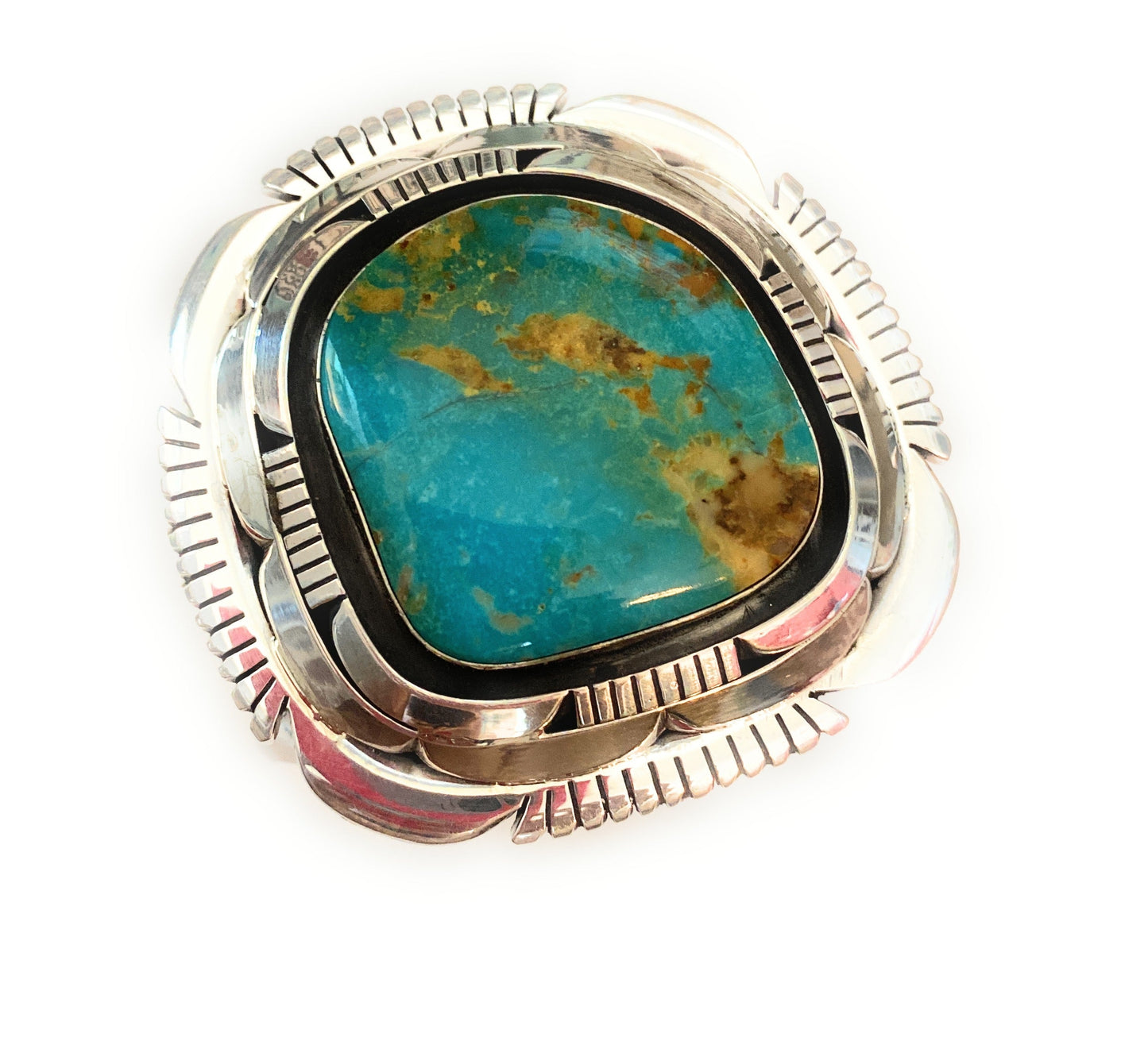 Navajo Royston Turquoise & Sterling Silver Cuff Bracelet Signed