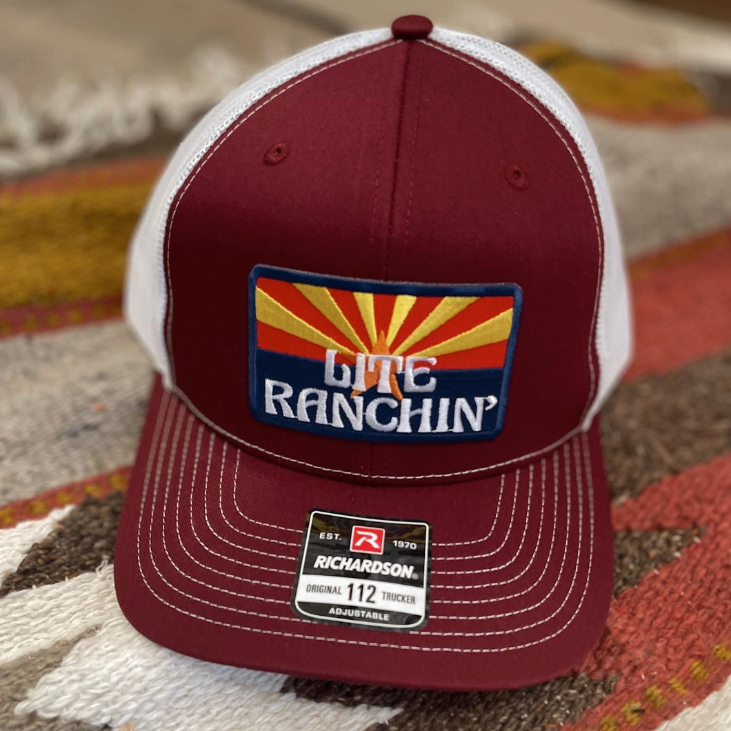 Lite Ranchin Maroon/White Arizona Flag