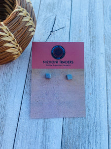 Navajo Sterling Silver Cube Stud Earrings