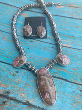 Load image into Gallery viewer, Navajo Rhodonite &amp; Sterling Silver Beaded Necklace Set
