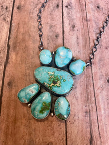 Navajo Turquoise & Sterling Silver Necklace Signed