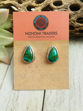 Load image into Gallery viewer, Navajo Sonoran Mountain Turquoise &amp; Sterling Silver Stud Earrings