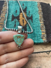 Load image into Gallery viewer, Navajo Number 8 Turquoise Inlay &amp; Sterling Silver Pendant