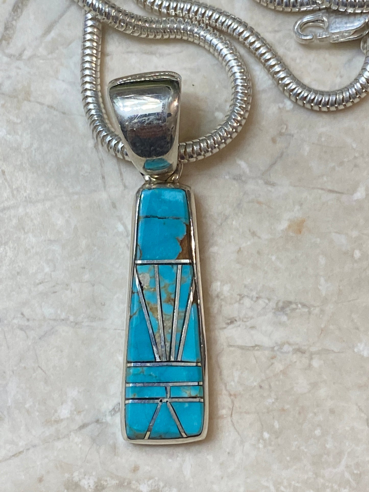 Navajo Turquoise 8 & Sterling Silver Pendant