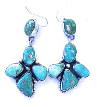 Load image into Gallery viewer, Navajo Sterling Silver And Multi Turquoise Dangle Earrings Signed