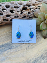 Load image into Gallery viewer, Navajo Opal And Sterling Silver Inlay Dangle Earrings
