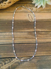 Load image into Gallery viewer, Sterling Silver Navajo Pearl &amp; Pink Opal Beaded Necklace 24 inch