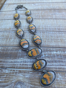 Chimney Butte Bumble Bee Jasper  & Sterling Silver Lariat