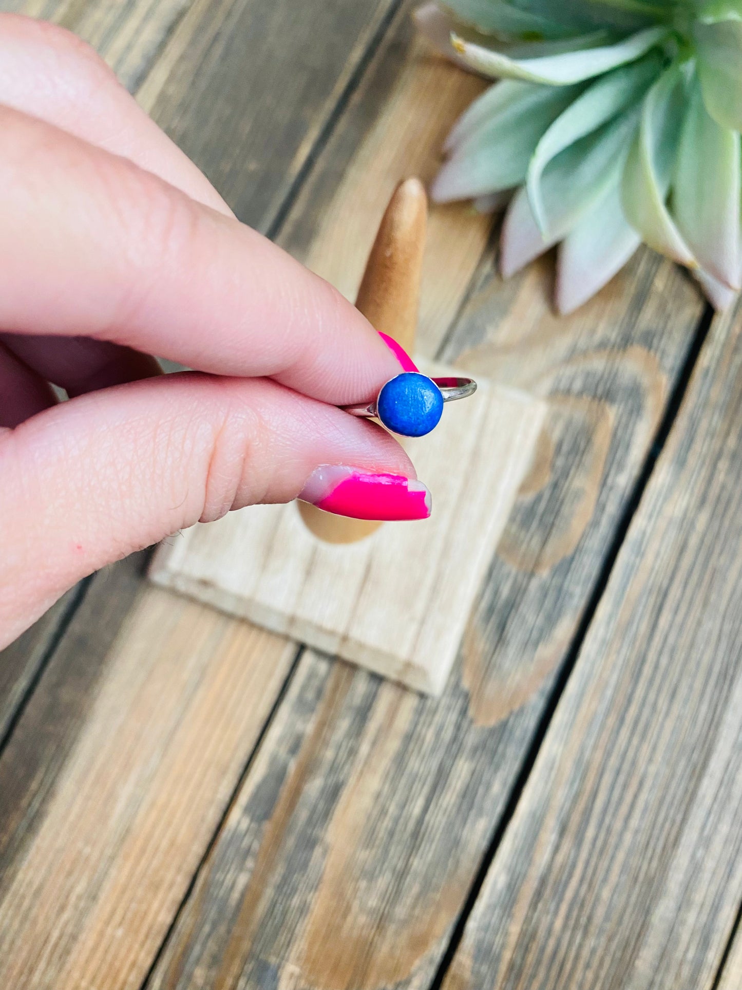 Navajo Denim Lapis & Sterling Silver Ring