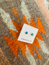 Load image into Gallery viewer, Navajo Sterling Silver &amp; Malachite Mini Stud Earrings