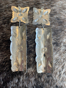 Leander Tahe Navajo Sterling Silver Earrings Handmade