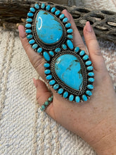 Load image into Gallery viewer, Navajo Kingman And Sleeping Beauty Turquoise Sterling Silver Statement Ring Sz 8