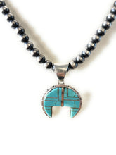 Load image into Gallery viewer, Navajo Number 8 Turquoise Inlay &amp; Sterling Silver Pendant Signed