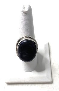 Old Pawn Navajo Sterling Silver & Charorite Ring Size 9