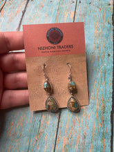 Load image into Gallery viewer, Handmade Sterling Silver &amp; Royston Turquoise Dangle Earrings Signed Nizhoni
