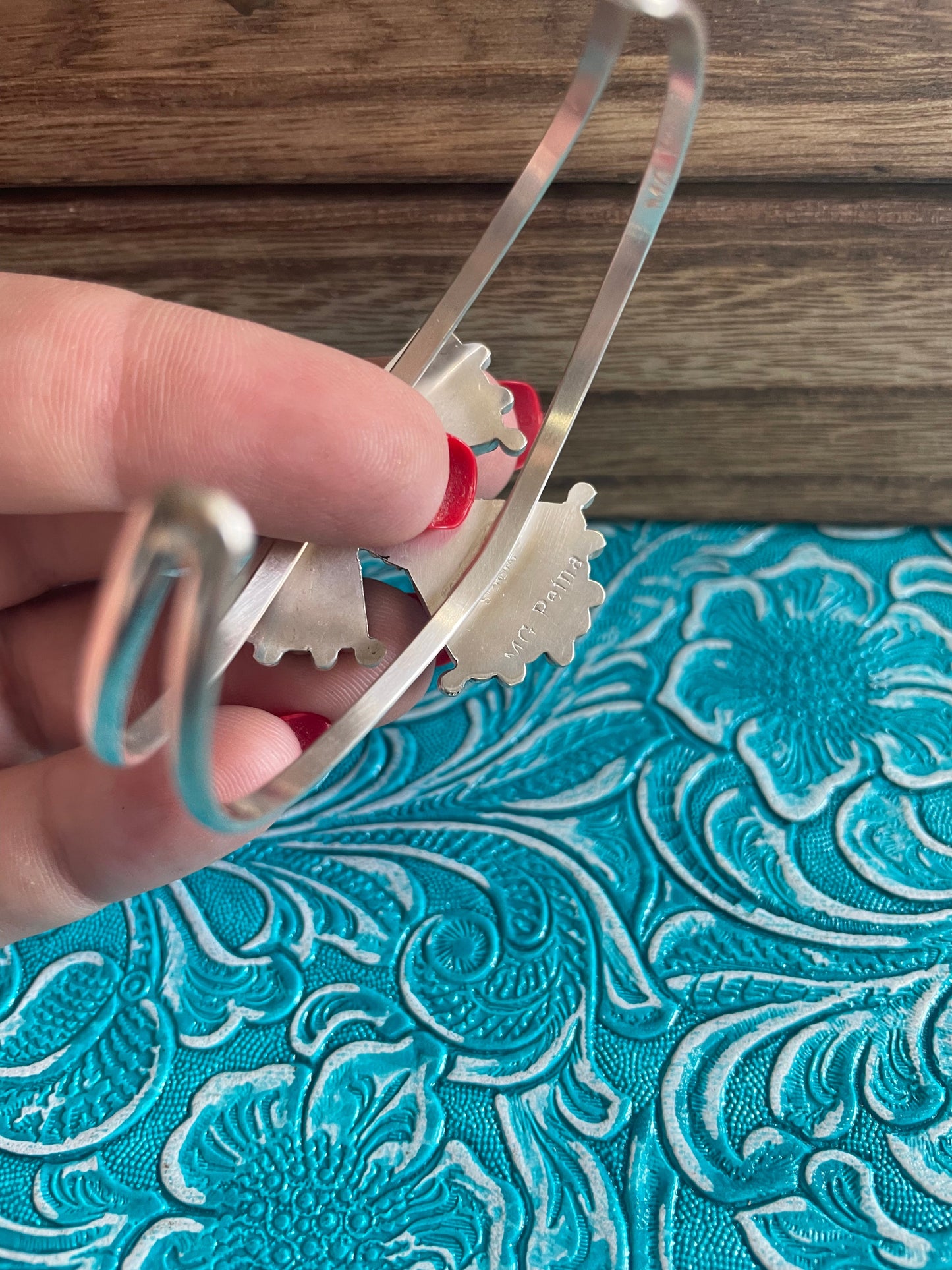 Sterling Silver Navajo Turquoise Thunderbird Cuff Bracelet