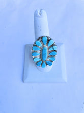 Load image into Gallery viewer, Navajo Turquoise And Sterling Silver Statement Ring