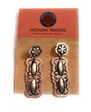 Load image into Gallery viewer, Navajo Sterling Silver Concho Dangle Earrings By Leander Tahe