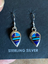 Load image into Gallery viewer, Navajo Lapis, Turquoise, Blue Drop Dangle Earrings