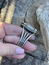 Load image into Gallery viewer, Navajo Sterling Silver Triple Concho Bracelet Cuff