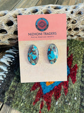Load image into Gallery viewer, Navajo Turquoise &amp; Sterling Silver Stud Earrings