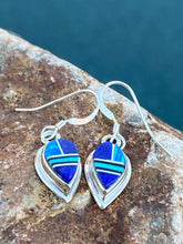 Load image into Gallery viewer, Navajo Lapis, Turquoise, Blue Drop Dangle Earrings