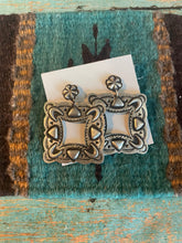 Load image into Gallery viewer, Navajo Sterling Silver Dangle Earrings By Leander Tahe