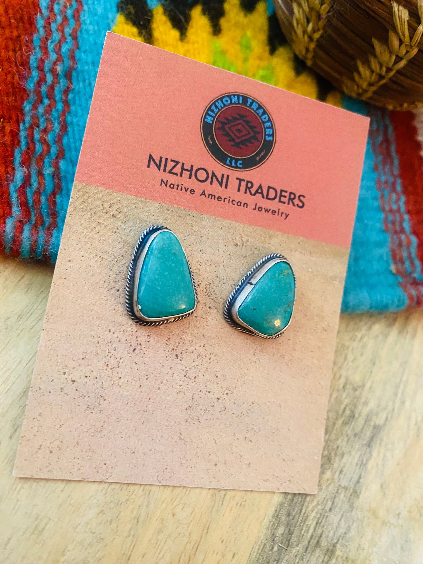 Navajo Turquoise & Sterling Silver Stud Earrings