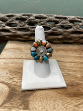 Load image into Gallery viewer, Navajo Spice And Sterling Silver Adjustable Flower Ring