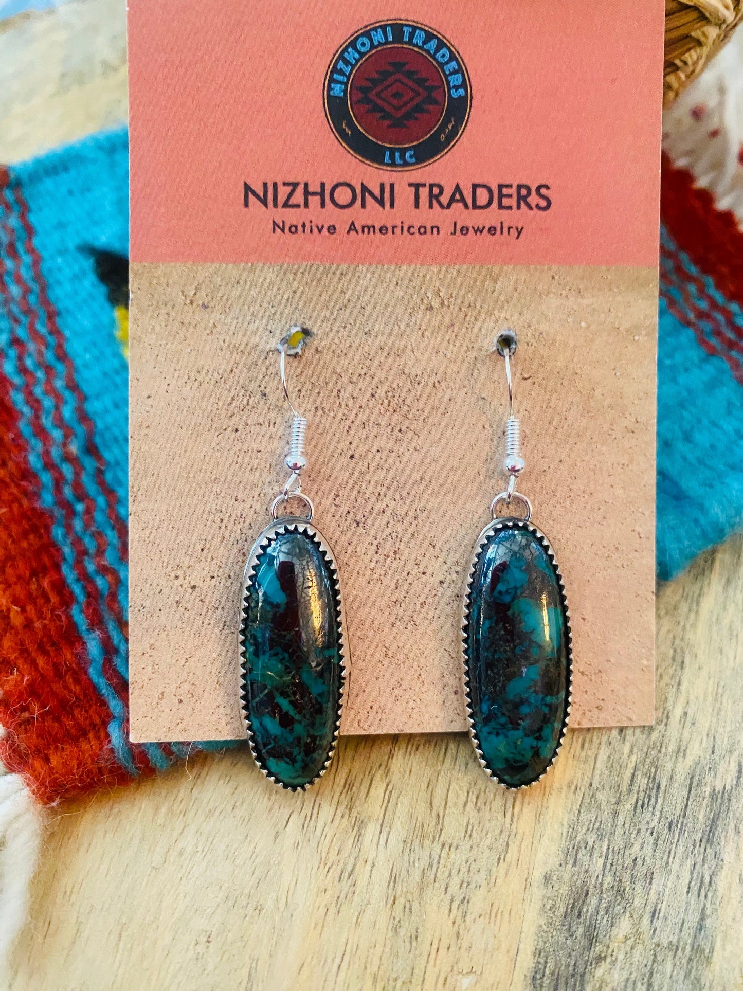 Navajo Turquoise & Sterling Silver Dangle Earrings