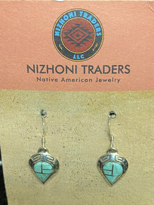 Turquoise & Sterling Silver Drop Dangle Earrings
