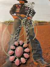 Load image into Gallery viewer, Navajo Queen Pink Conch Shell And Sterling Silver Necklace Signed Sheila