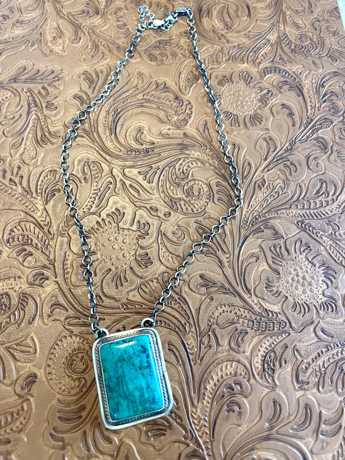 Navajo Sterling Silver & Tibetan Turquoise Necklace