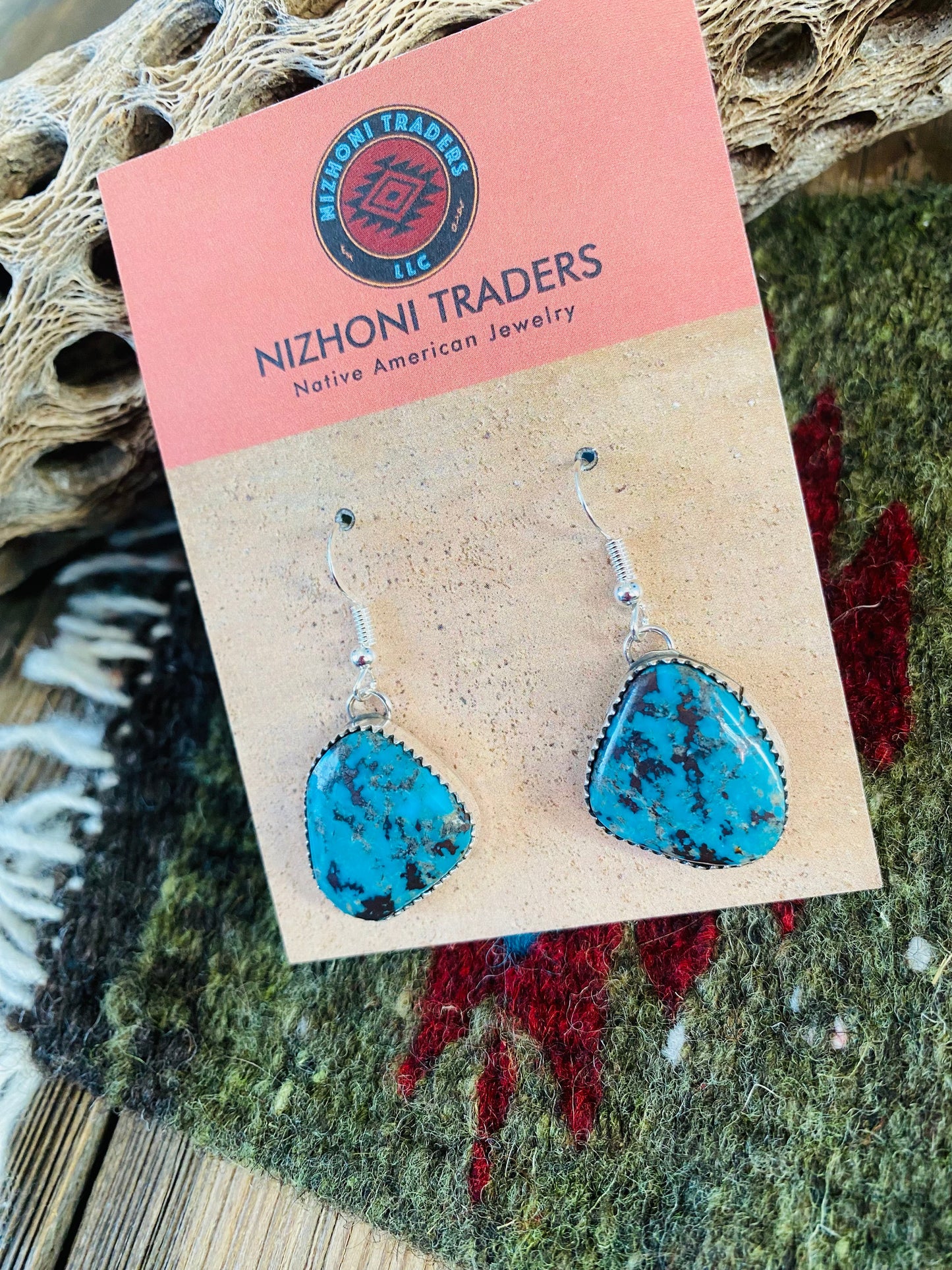 Navajo Turquoise & Sterling Silver Dangle Earrings